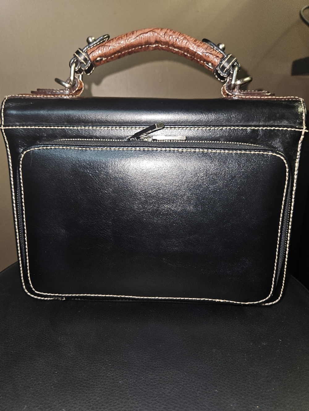 💥Sale💥Bellerose Vintage 1980's Exotic Leather Satchel - Picture 4 of 10